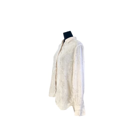 AG Adriano Goldschmied Nude 100% Cupro Long Sleeve Blouse - Picture 2 of 7